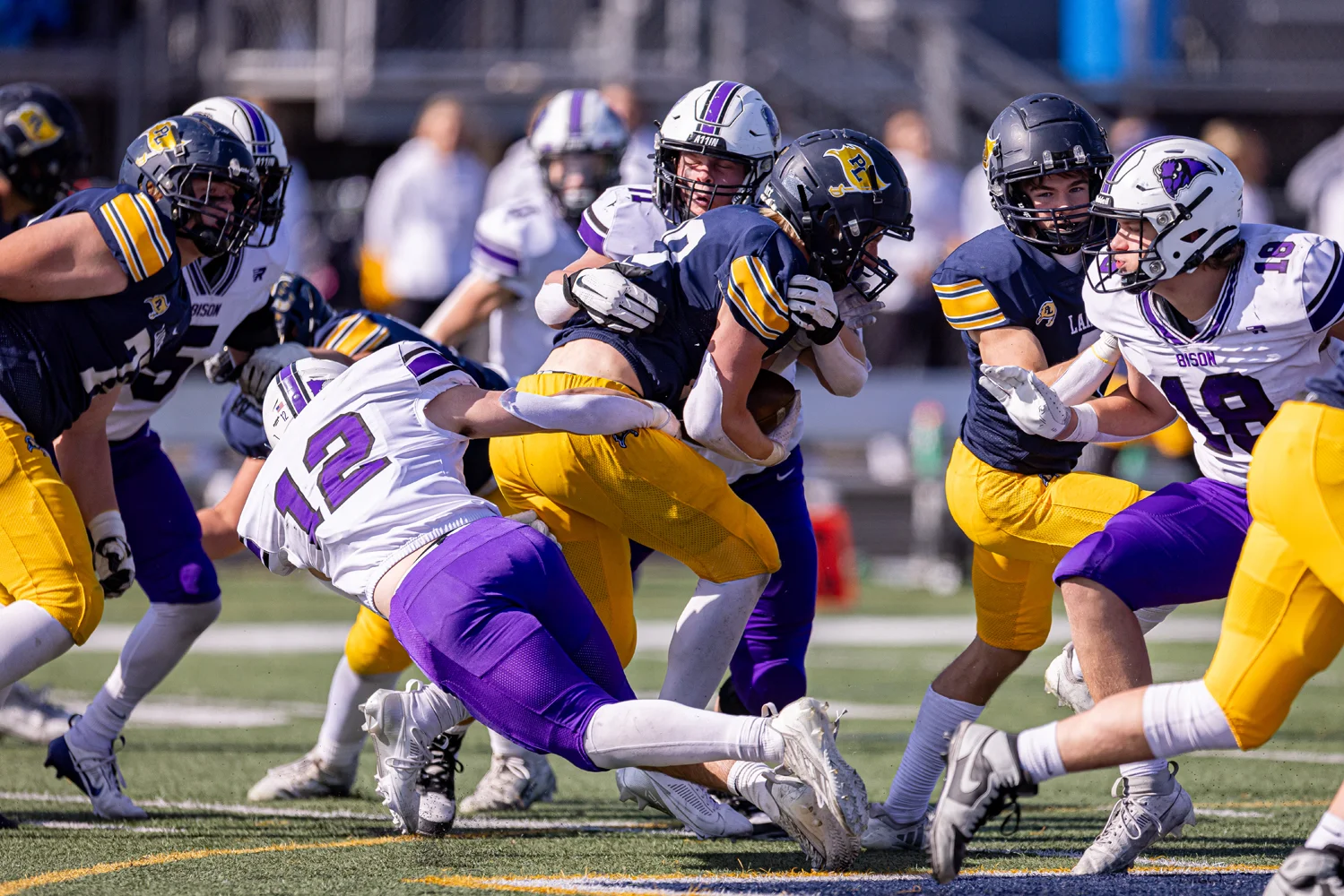 Buffalo defense making the play against the offense