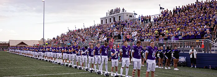 Buffalo Bison National Anthem playing while team stands